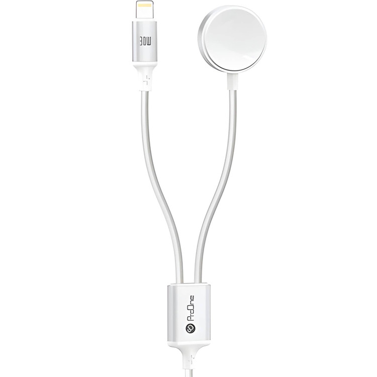 کابل Type-C به شارژر مغناطیسی و Lightning پرووان کد PWL835 طول 1.2 متر
